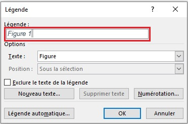 Créer une liste des figures automatique dans Word