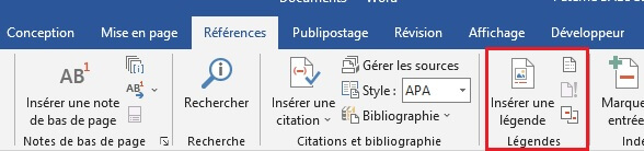 Insérer une liste des figure automatique sur Word