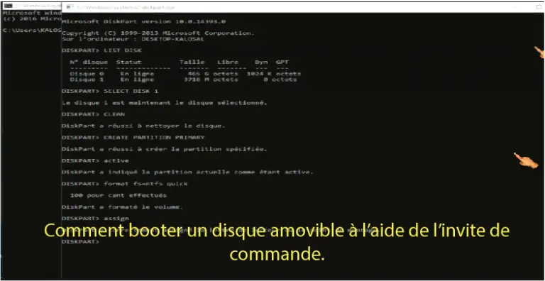 Comment Booter un Disque Amovible à l’aide de l’Invite de Commandes.