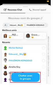 Groupe sur Snapchat