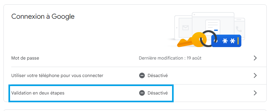 Comment activer l'identification à deux facteurs dans Gmail
