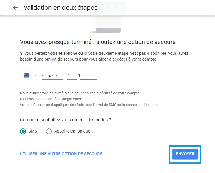 Activer le 2FA de Gmail